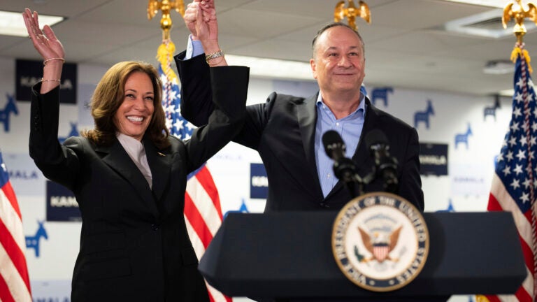 Doug Emhoff will be in Mass., N.H., and Maine this week campaigning for wife Kamala Harris