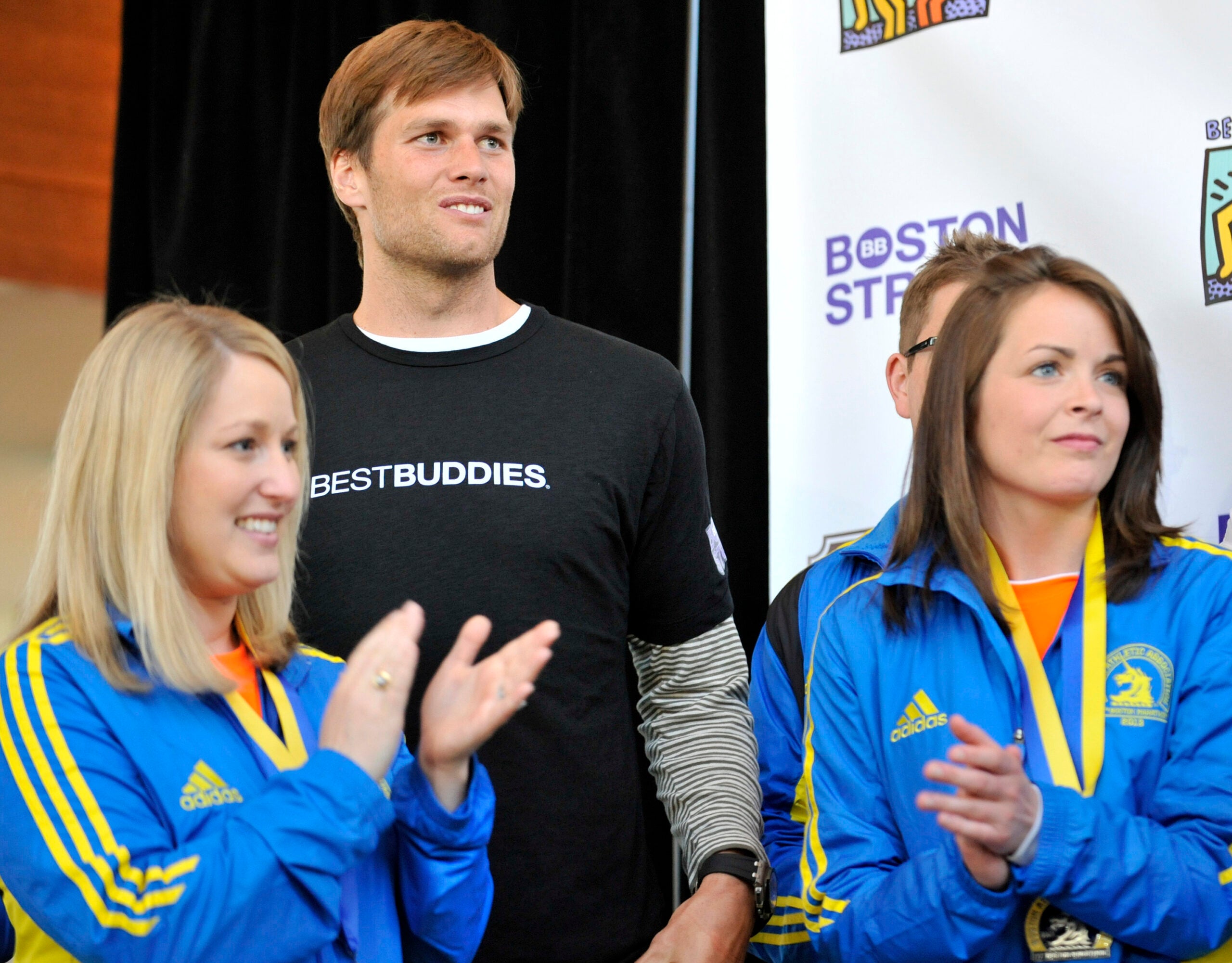 Tom Brady and Gisele at the Boston Marathon