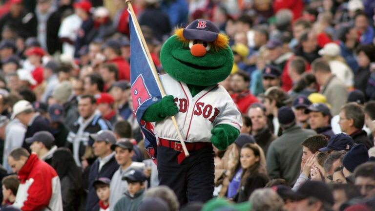 Wally, Red Sox mascot, participates in Kensington Field Day