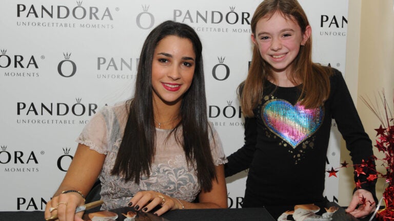 Aly Raisman at the mall, dancers at Back Deck