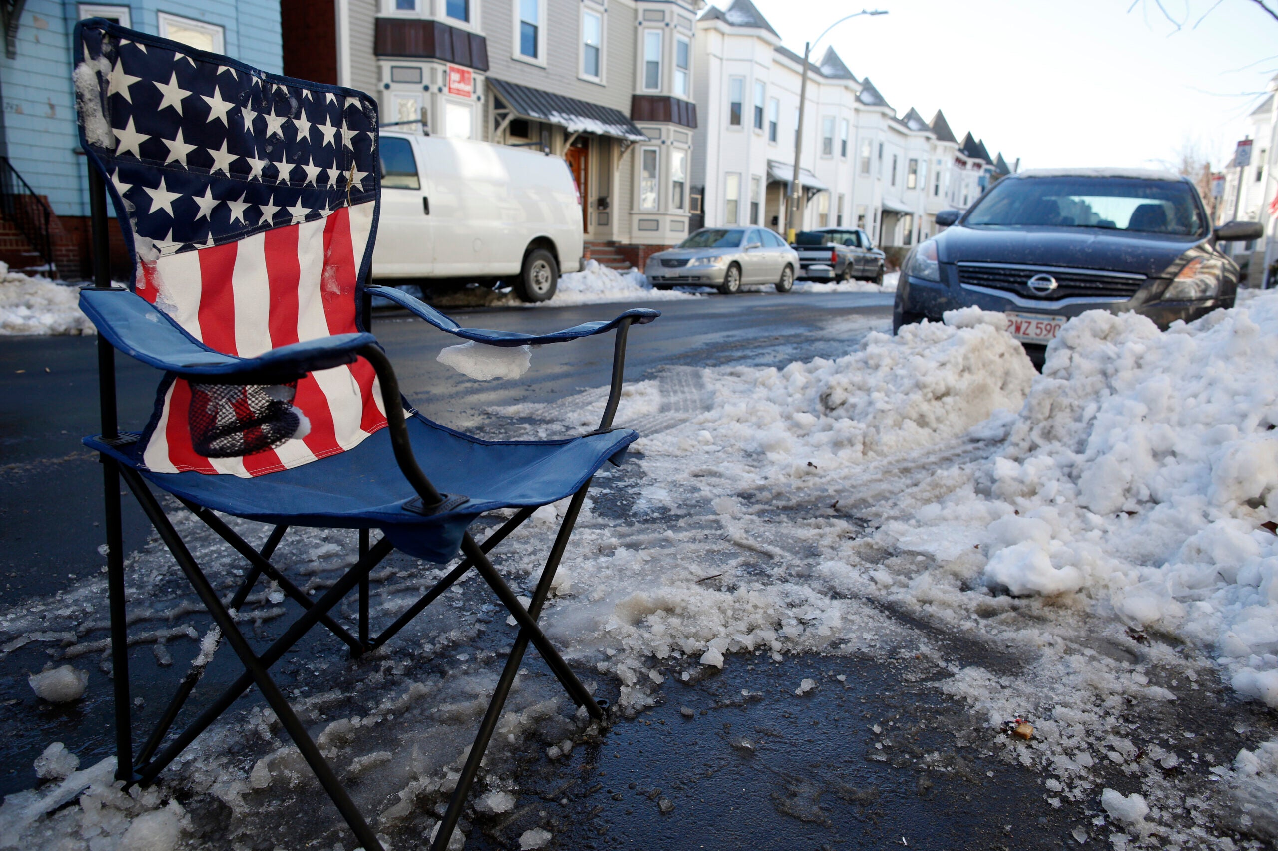 Chairs, traffic cones, 'booby trapped' paint cans? With Boston