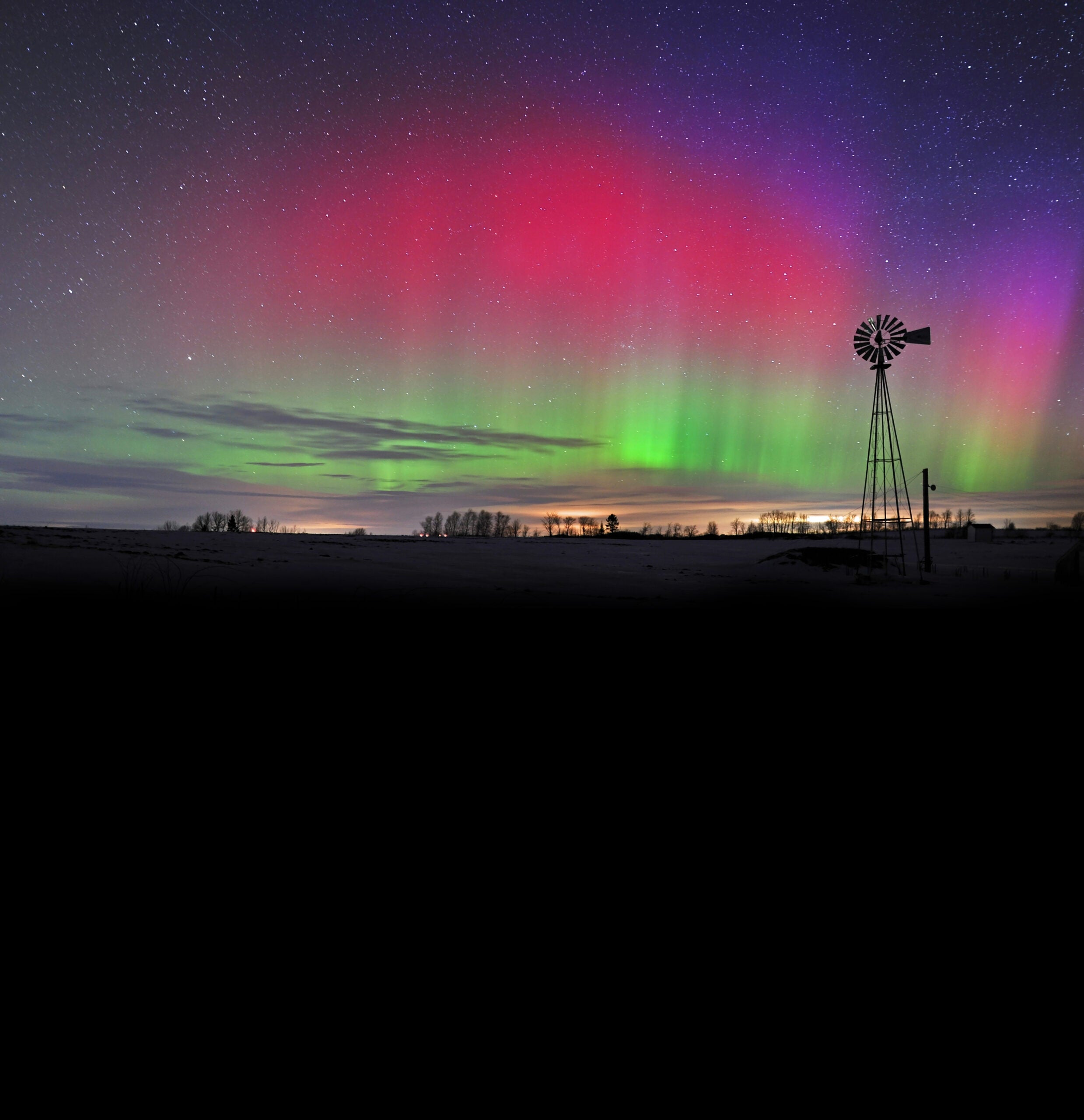 Viewing aurora borealis in Aroostook County, Maine