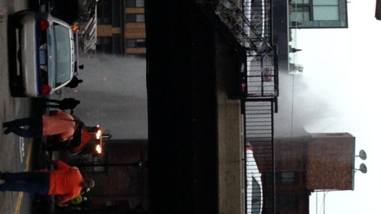 Urban geyser: Water main break sends column of water into the air