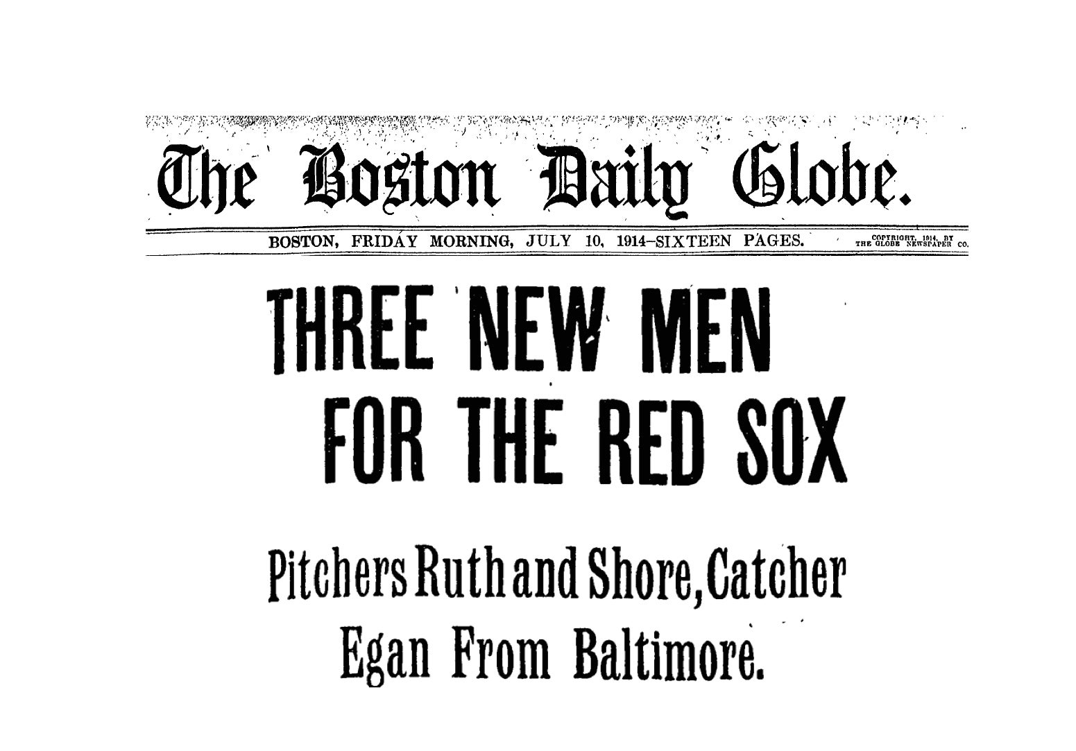 Photos: Babe Ruth debuts as Red Sox pitcher 100 years ago today