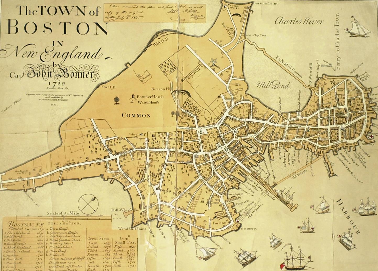 Town Of Boston Map 1722 280850 