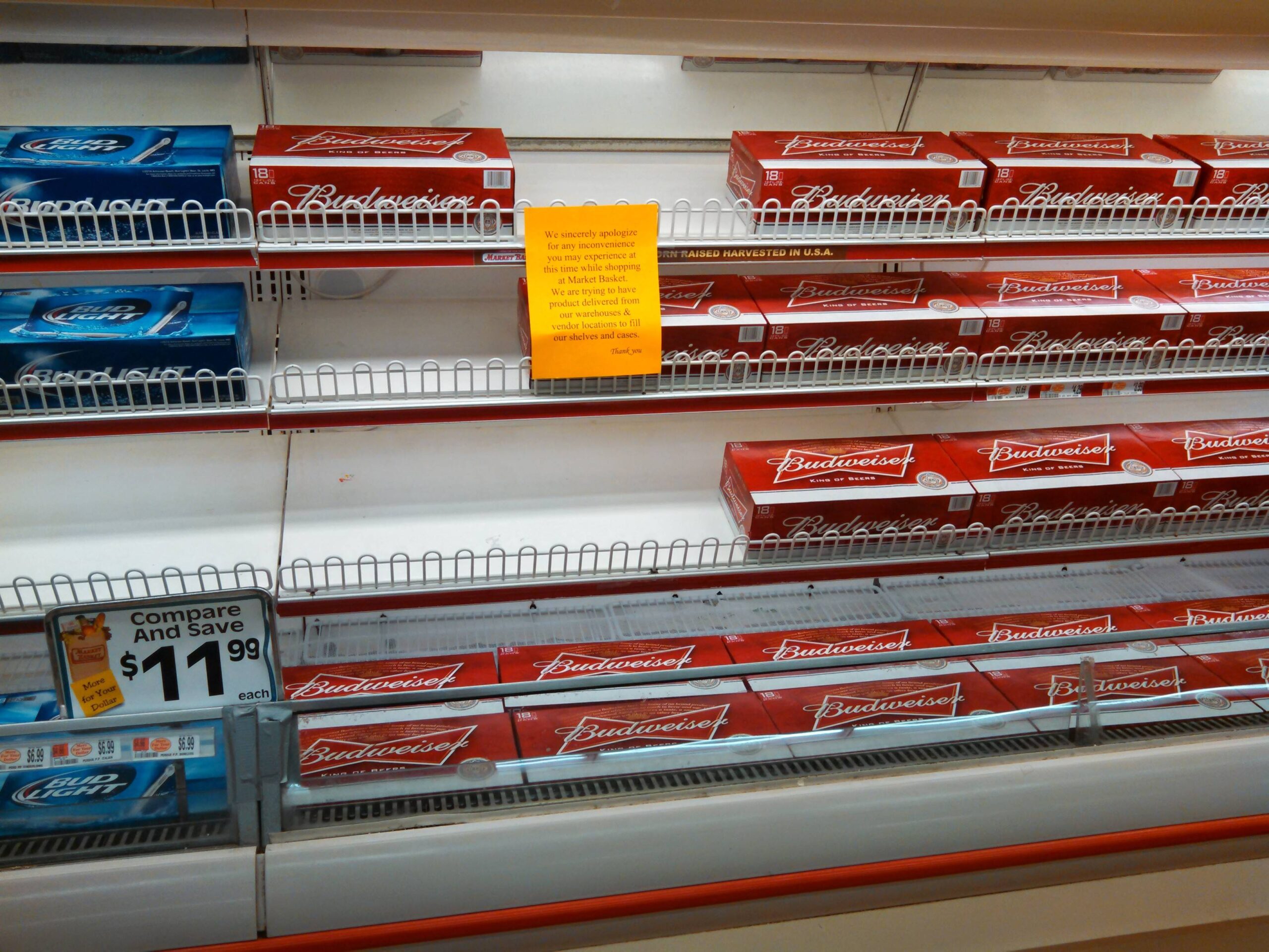 N.H. Market Basket Runs Out of Poultry, Offers Beer Instead