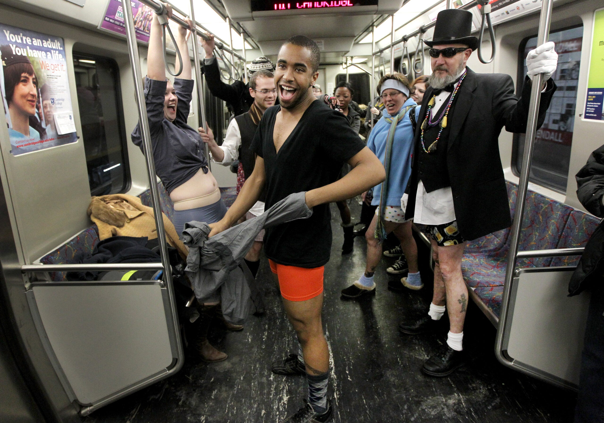 You can ride the T without your pants on Sunday