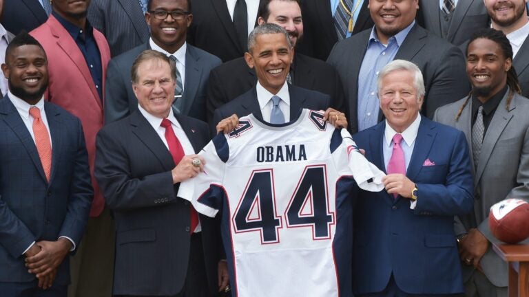 President Obama meets the Super Bowl champions