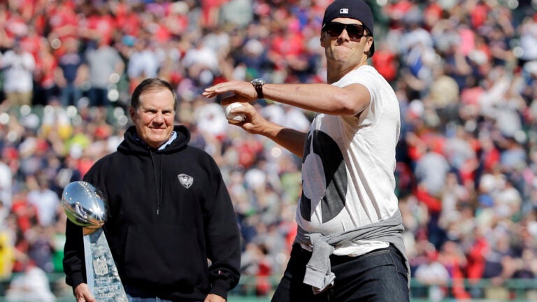 Tom Brady throws out Red Sox first pitch wearing Super Bowl jersey