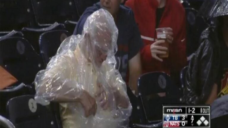 Red Sox Fan Struggles With Poncho During Boston's Win Vs. Rays (Video) 