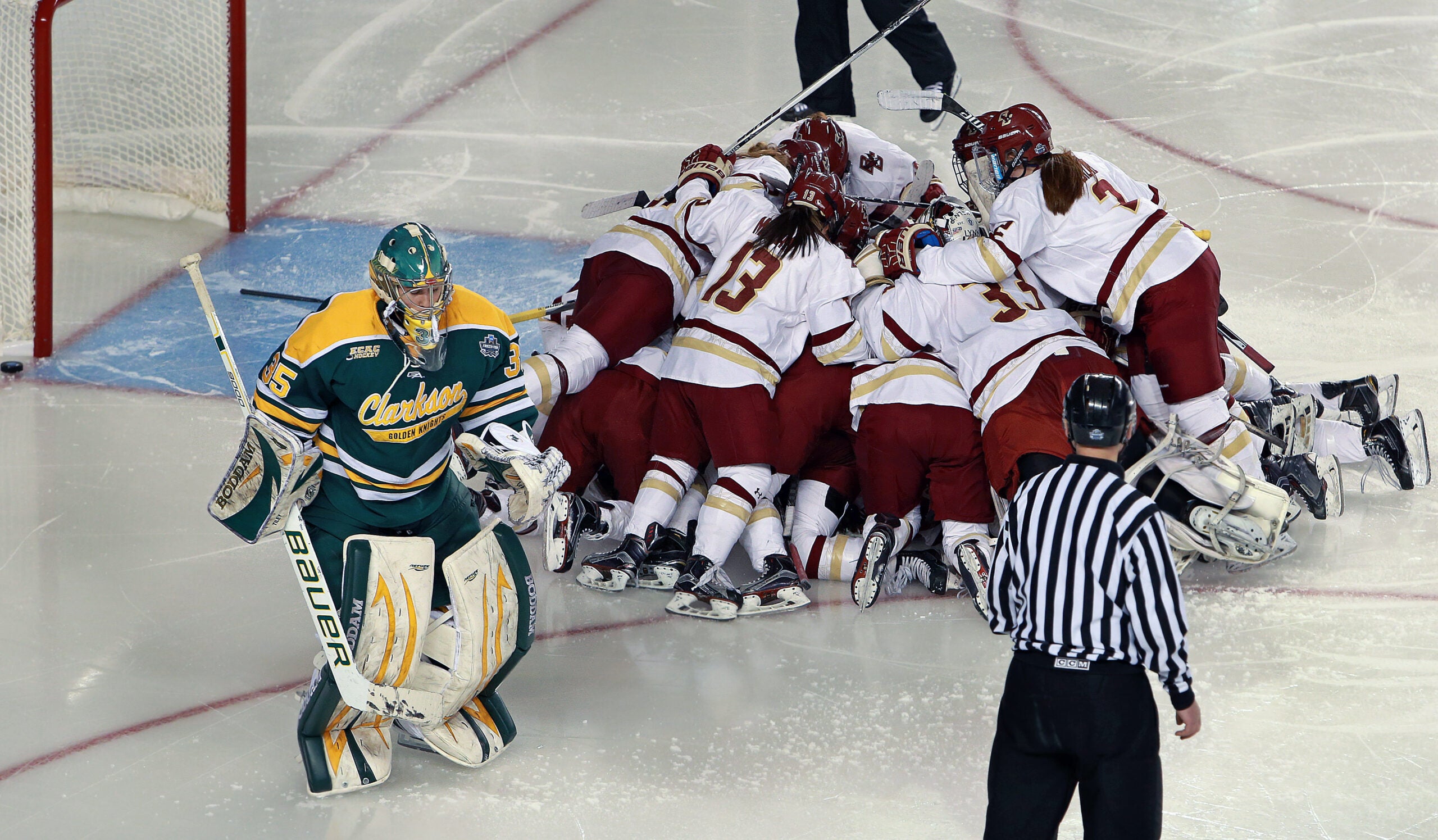 Boston College women’s hockey team keeps perfect title dream alive with