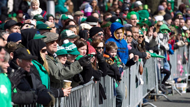 A crowd at the South Boston St. Patrick's Day Parade