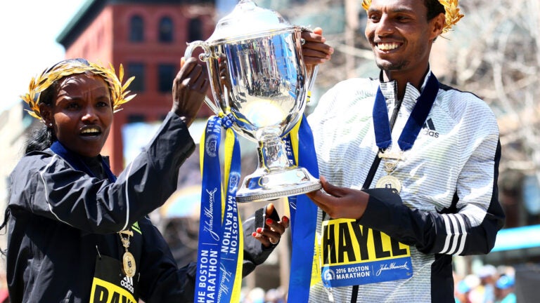 Lemi Berhanu Hayle of Ethiopia won the 2016 Boston Marathon