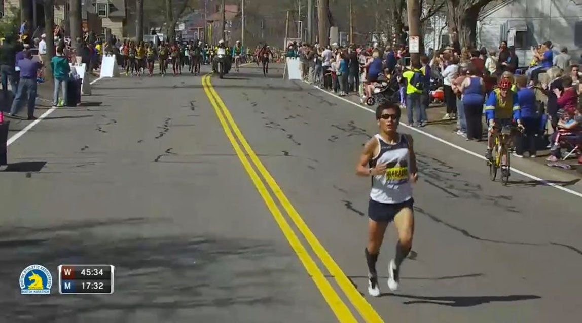 This Runner Seized His Moment Early In The Boston Marathon