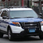 A Boston Police cruiser.