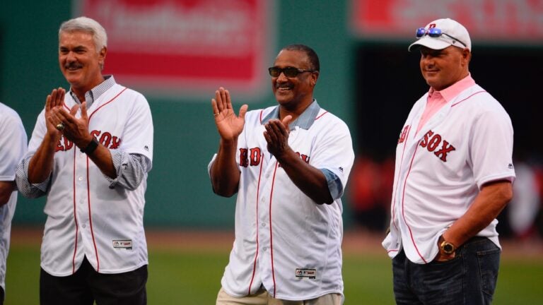 Boston Red Sox pitcher Roger Clemens in baseball action at Fenway