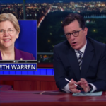 Stephen Colbert discusses Elizabeth Warren on 'The Late Show.'