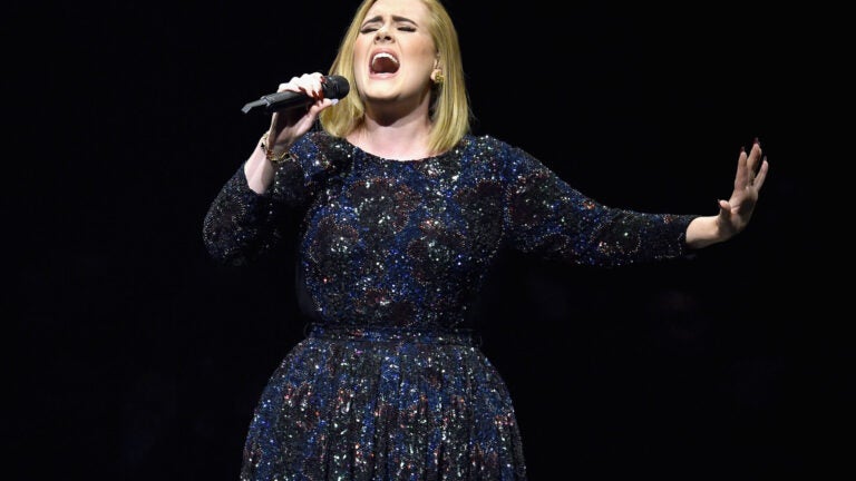 LOS ANGELES, CA - AUGUST 05: Singer Adele performs on stage during her North American tour at Staples Center on August 5, 2016 in Los Angeles, California. (Photo by Kevin Winter/Getty Images for BT PR)