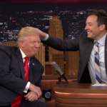 Jimmy Fallon messes up Donald Trump's hair on 'The Tonight Show.'