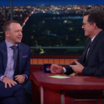 Donnie Wahlberg and Stephen Colbert.