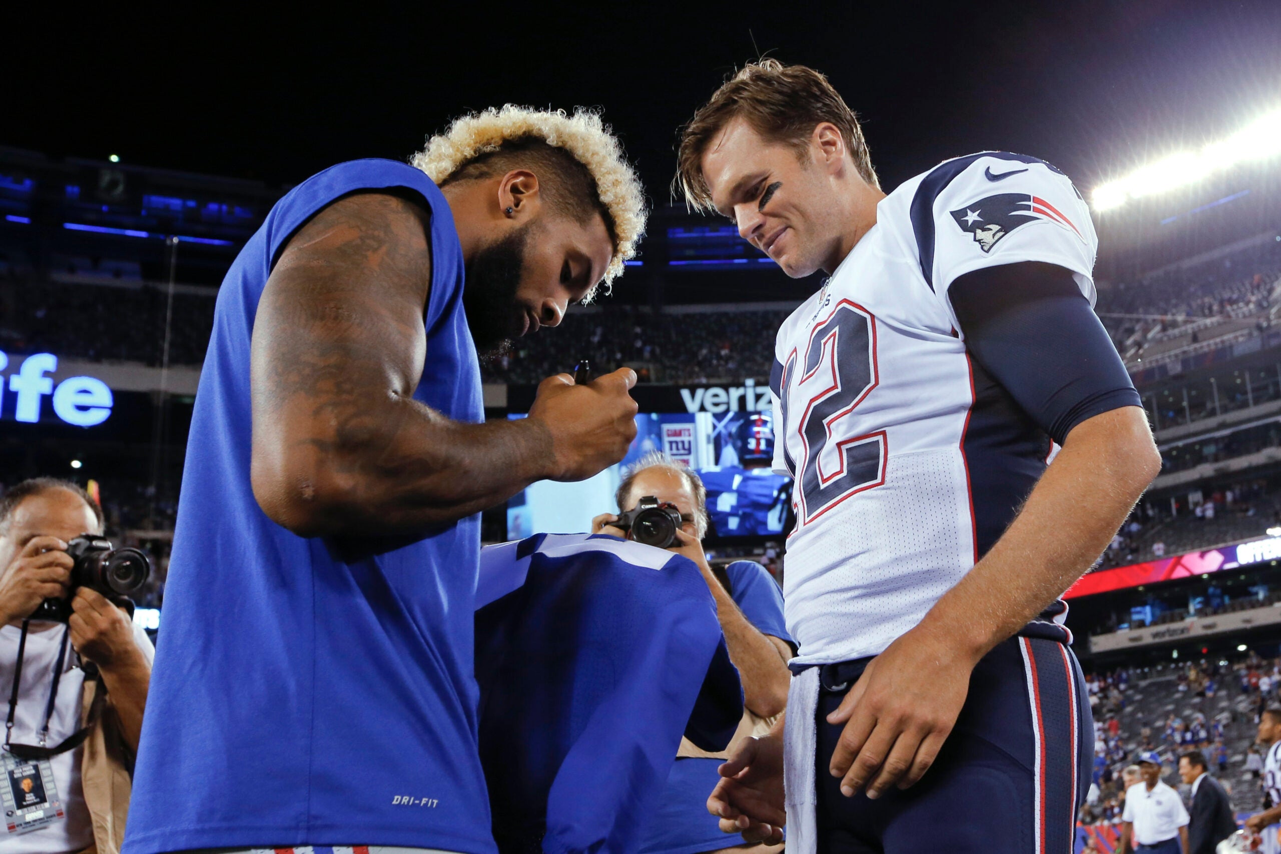 Tom Brady and Odell Beckham Jr. exchange jerseys after Patriots-Giants  preseason game