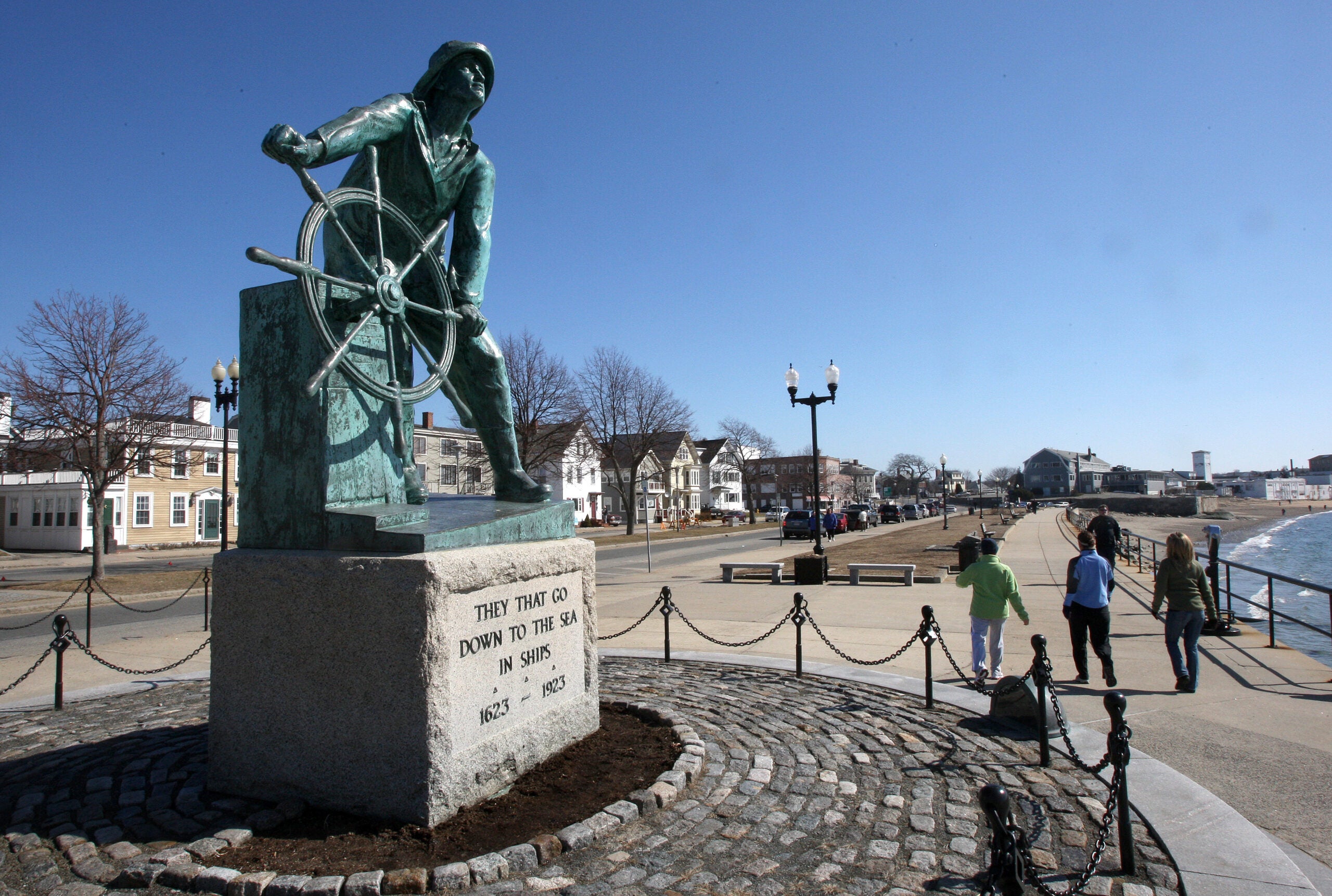 Fishing disaster memorial statue of miniature figures of widows