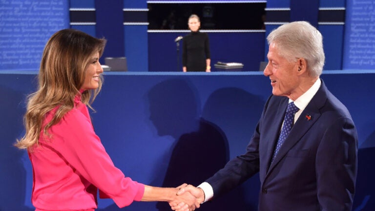 At previous debates, Melania Trump and Bill Clinton shook hands. Not ...