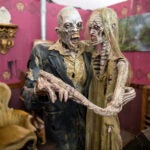 09/24/2014 LITCHFIELD, NH A happy couple at Spooky World (cq) in Litchfield, NH prior to its season opening. (Aram Boghosian for The Boston Globe)
