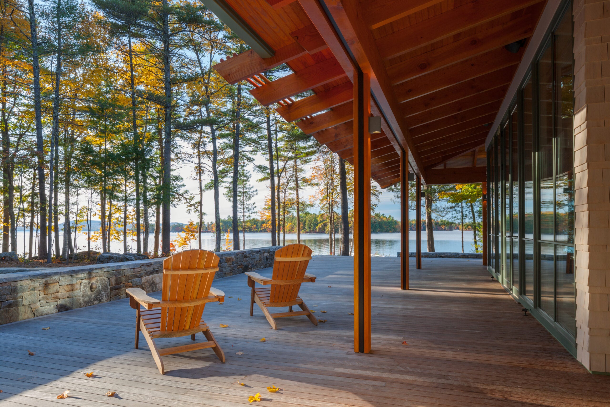This traditional vacation house on Maine’s Sebago Lake was designed for