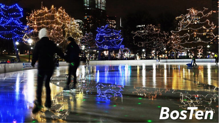 Skaters at the Boston Common Frog Pond.