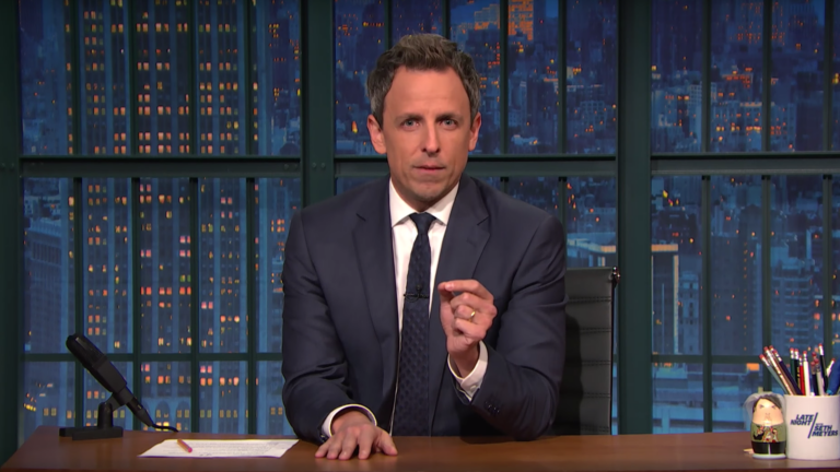 Seth Meyers during a Wednesday night airing of 'Late Night with Seth Meyers.'