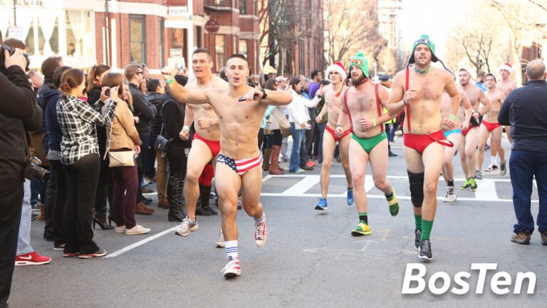 Runners participate in the Santa Speedo Run in 2015.