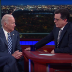 Vice President Joe Biden and Stephen Colbert.