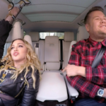 Madonna and James Corden perform Carpool Karaoke.