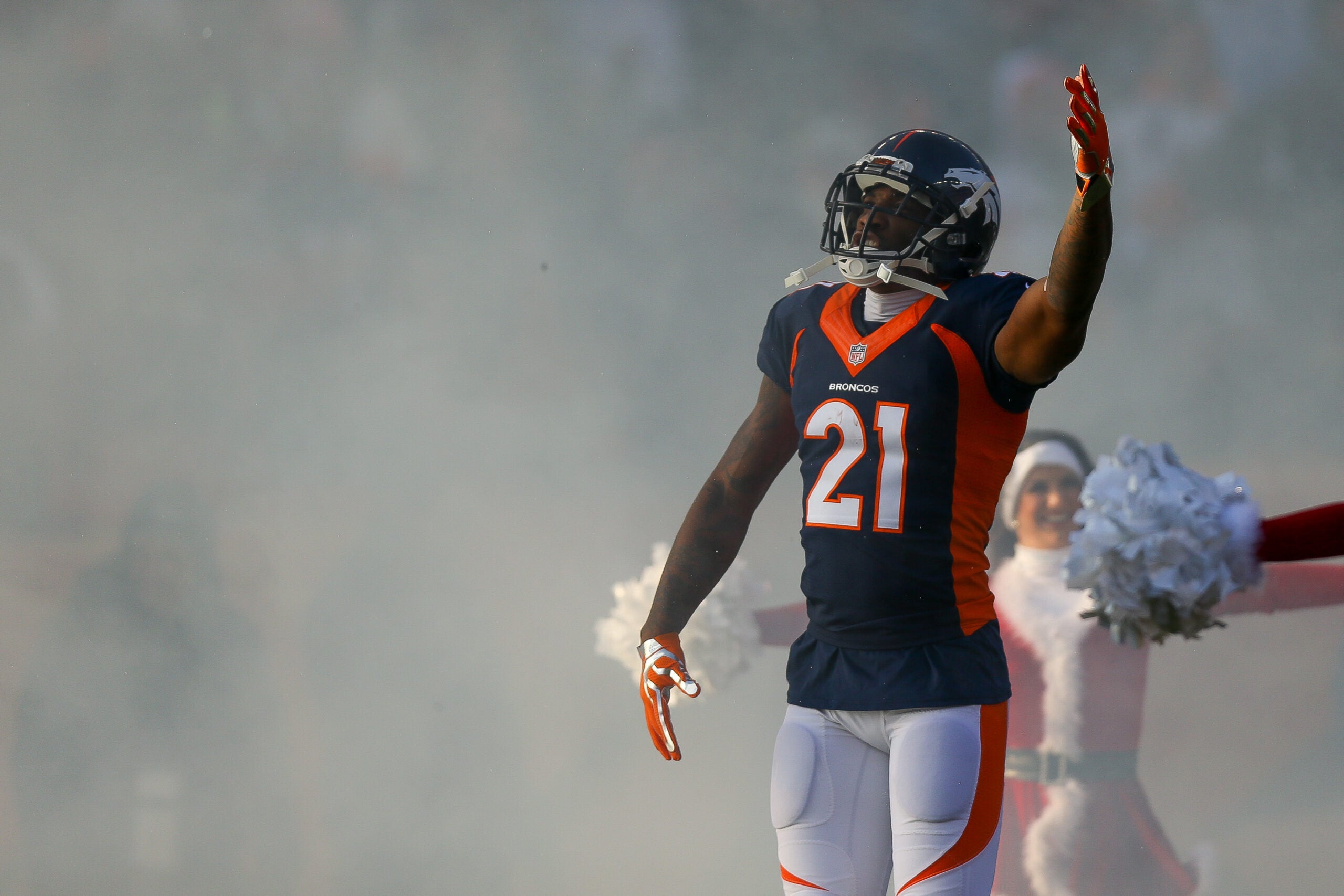 Cornerback Aqib Talib (21) during the NFL AFC Championship