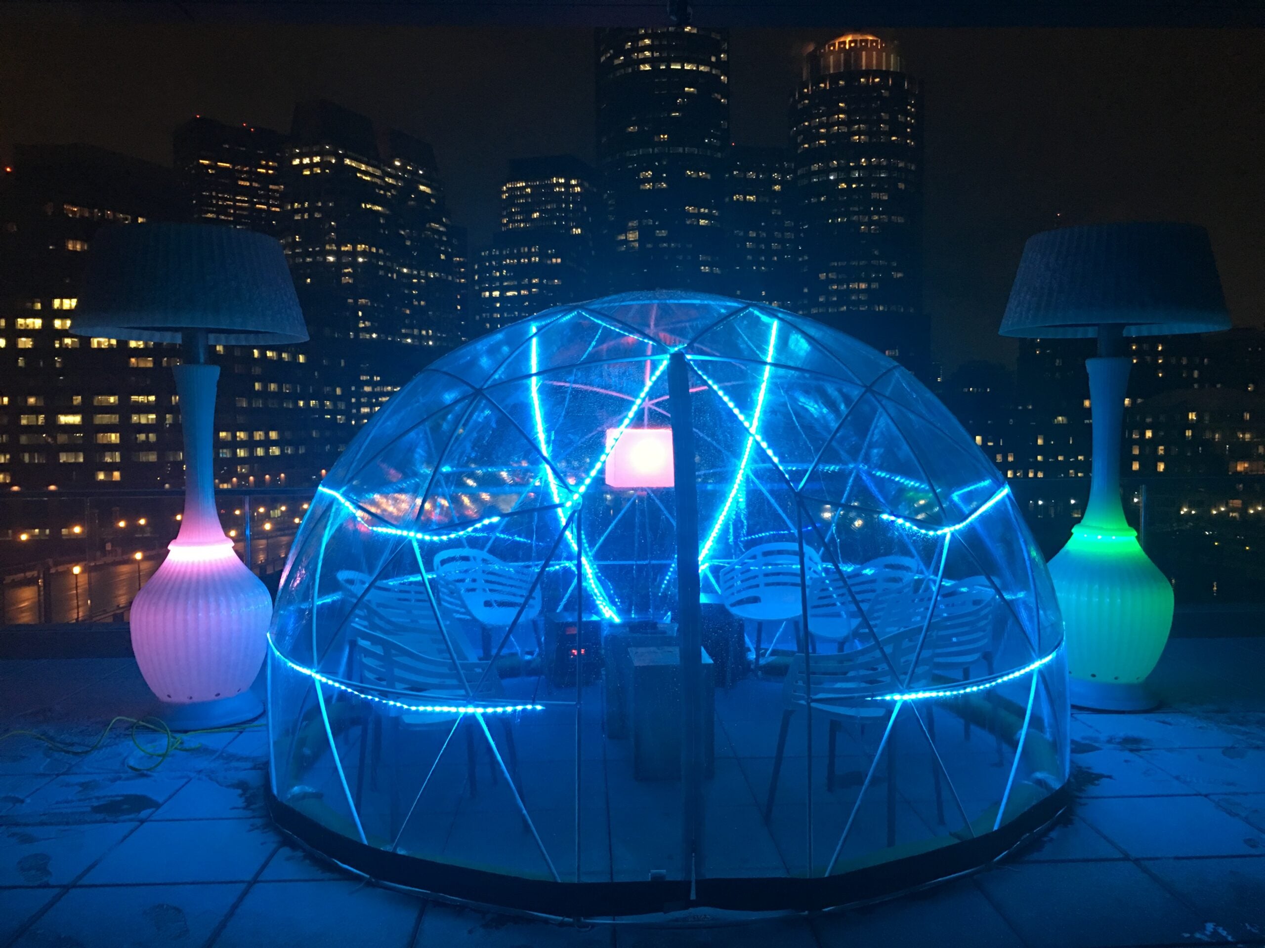 Sip cocktails inside an 'igloo' at this Seaport rooftop bar