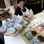 The "Go Pats" doughnuts made at Kane's last season