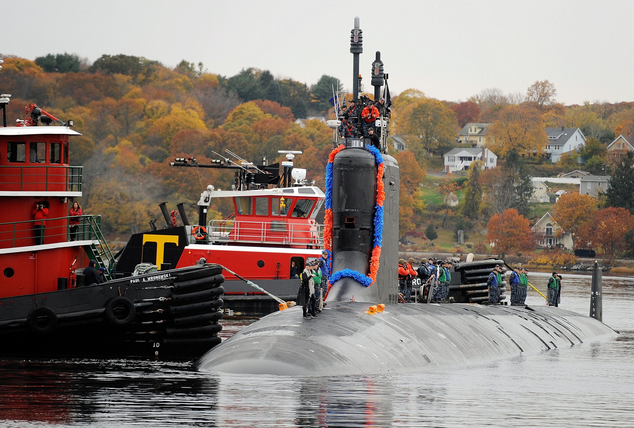 USS New Hampshire arrives at shipyard for maintenance