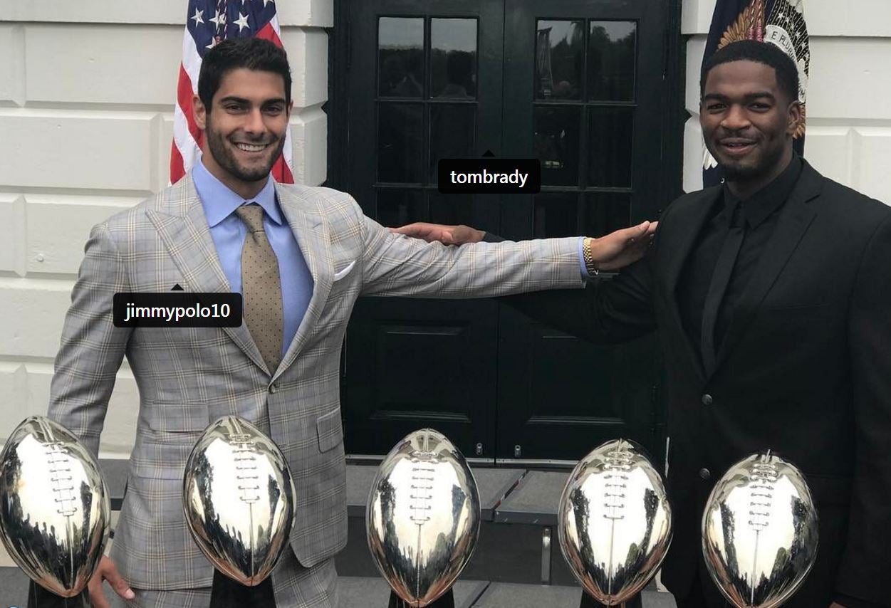 Jimmy Garoppolo, Jacoby Brissett Have Fun With Tom Brady's Absence From  White House Visit - CBS Boston