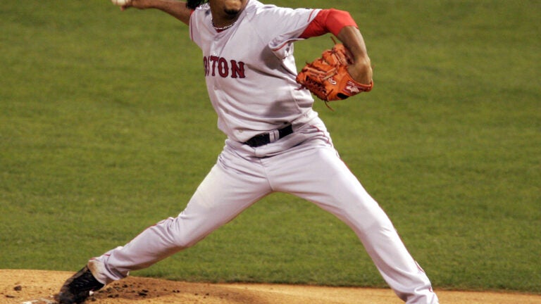 Pedro Martinez of the Boston Red Sox during the All-Star Game on