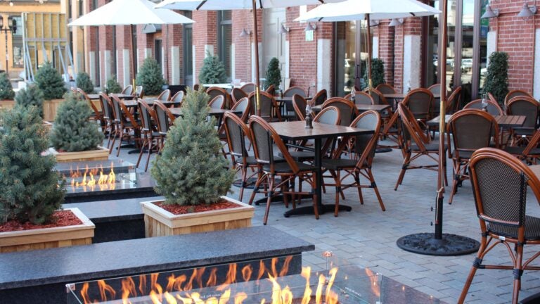 The patio at City Tap House in Boston.