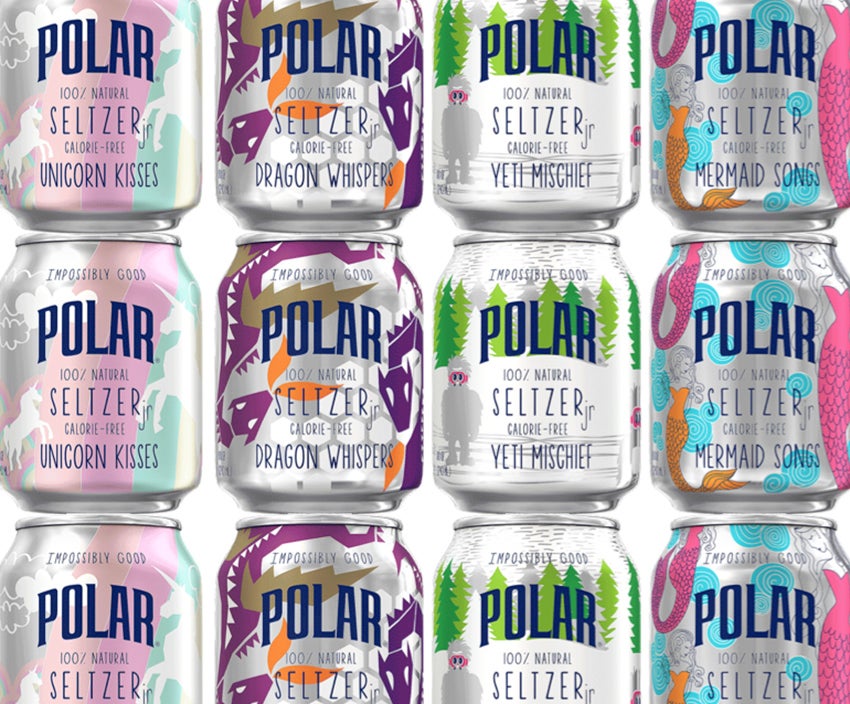 Impossibly Good Polar Seltzer cans