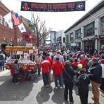 Fenway Park banners hang.