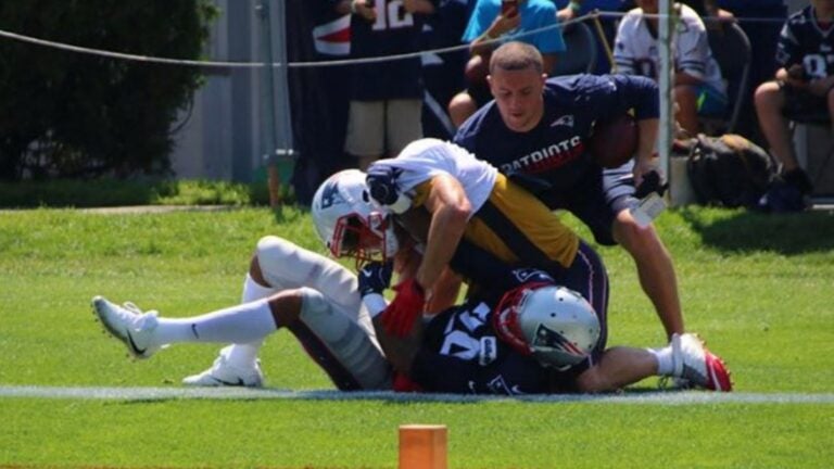 A fight broke out between Julian Edelman and Stephon Gilmore at Patriots  training camp