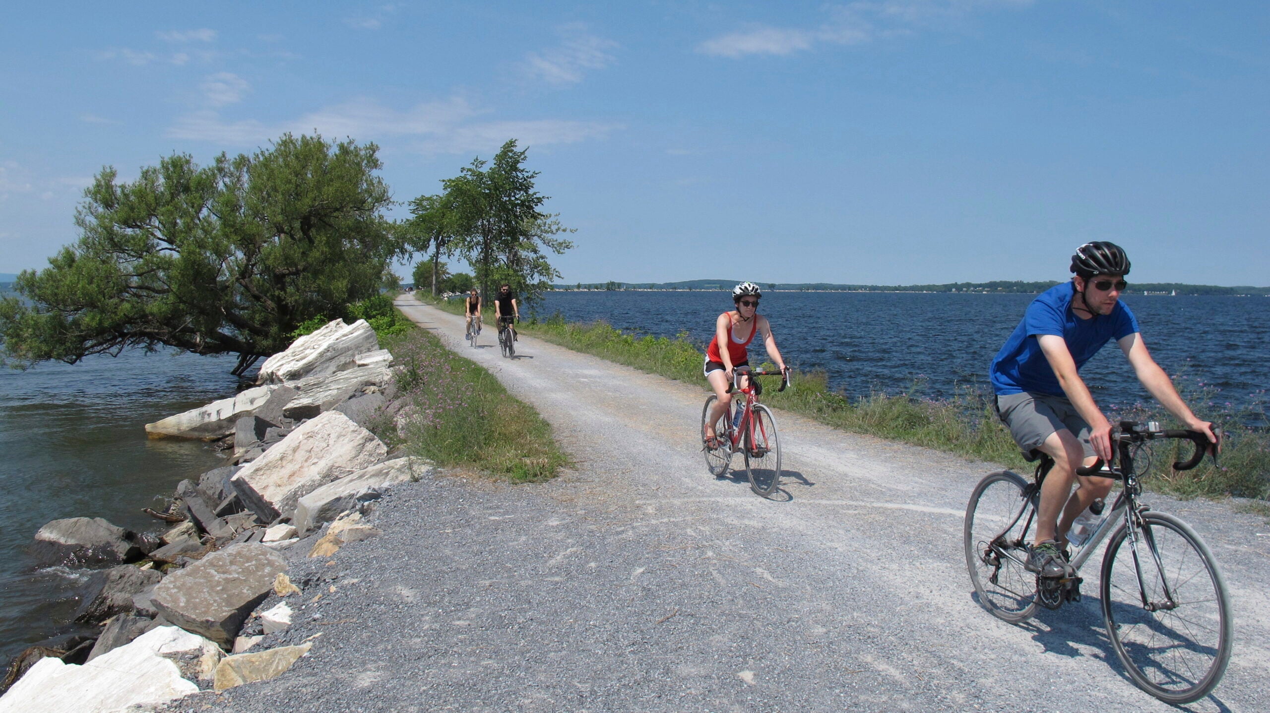 Biking Across Lake Champlain On An Old Rail Causeway