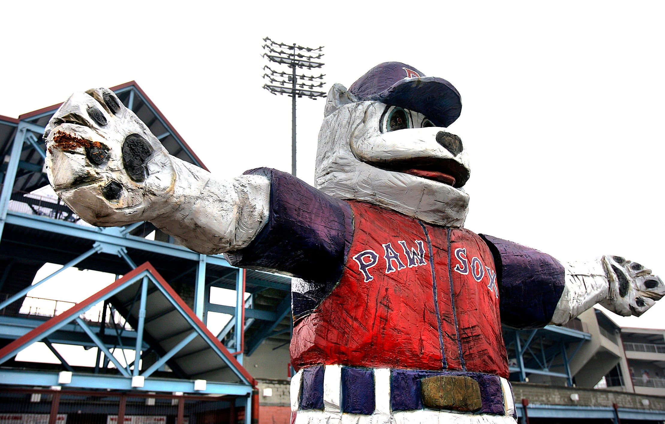 Pawsox Mascots  McCoy Stadium. Pawtucket, Rhode Island