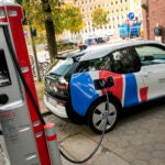 Electric car charges in Hamburg