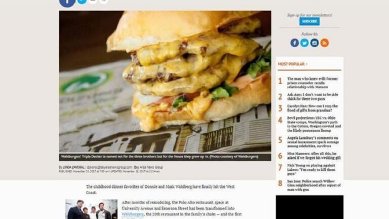 Wahlburgers Article Screenshot