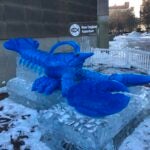 Blue lobster sculpture