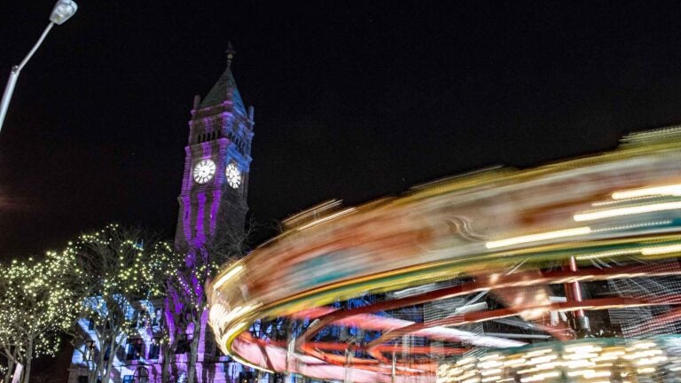 The carousel at the Lowell Winterfest